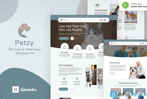 Petzy – Pet Care Veterinary Elementor Template Kit