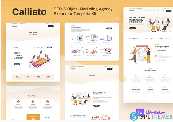 Callisto SEO Digital Marketing Agency Elementor Template Kit