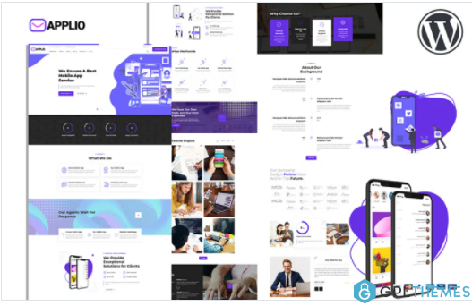 Applio Creative Responsive Mobile App Showcase WordPress Theme