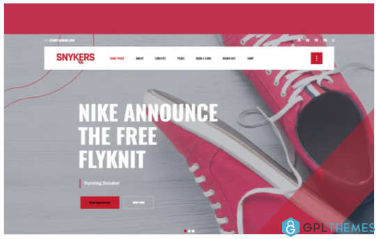 Snykers Sports Shop WordPress Theme