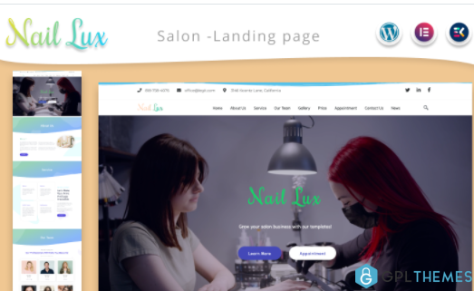 Nail Lux Manicure Salon Landing page WordPress Theme