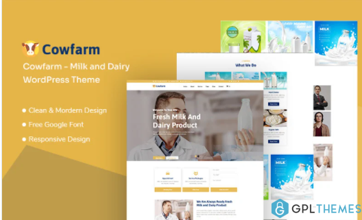 Cowfarm Milk and Dairy Responsive WordPress Theme