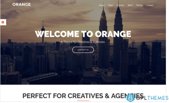 Orange One Page Bootstrap WordPress Theme