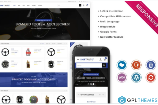 Shiftauto The Autoparts Store Responsive WooCommerce Theme