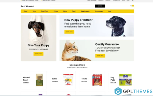 Best Friends Pets Store Clean OpenCart Template