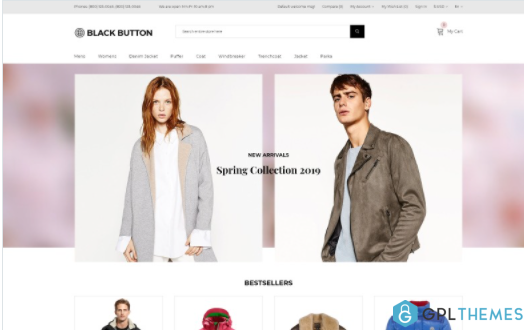Black Button Fashion Store Elegant OpenCart Template