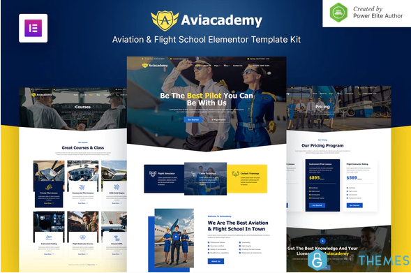 Aviacademy – Aviation Flight School Elementor Template Kit