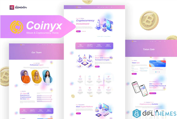 Coinyx Cryptocurrency Blockchain Bitcoin Elementor Template Kit