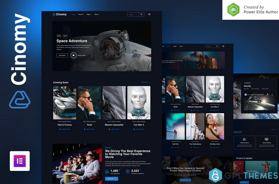 Cinomy – Movie TV Streaming Services Elementor Template Kit 1