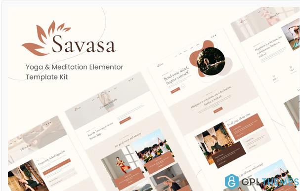 Savasa Yoga Meditation Elementor Template Kit