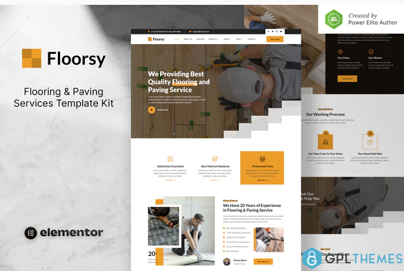 Floorsy – Flooring Paving Services Elementor Template Kit