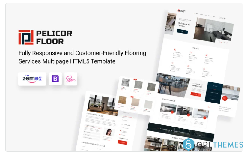 Pelicor Floor Flooring Company Multipage HTML5 Website Template