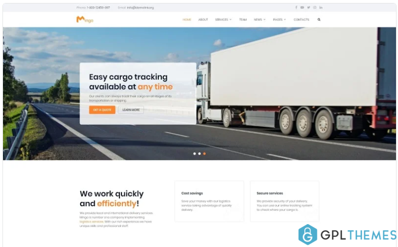 Mingo Delivery Services Multipage Clean HTML Website Template
