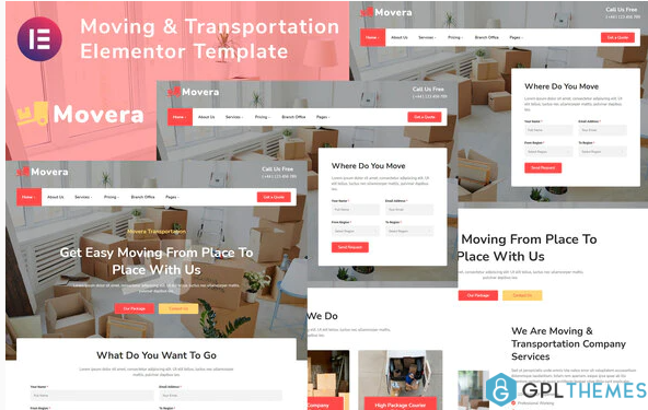 Movera Moving Company Elementor Template Kit