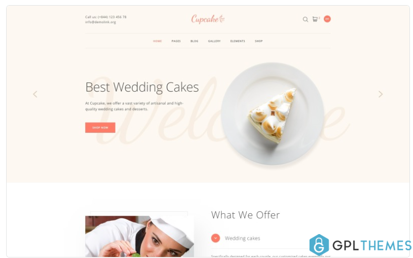 Cupcake Cake Shop Clean Website Template