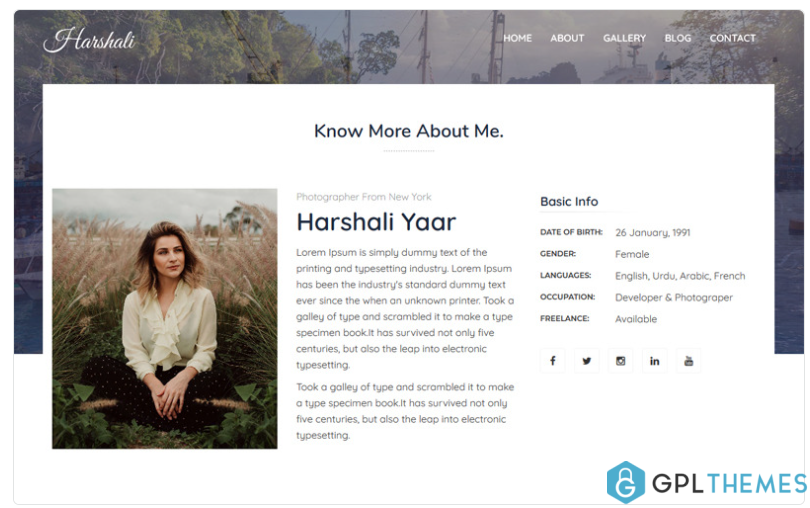 Harshali FullScreen Photography Website Template