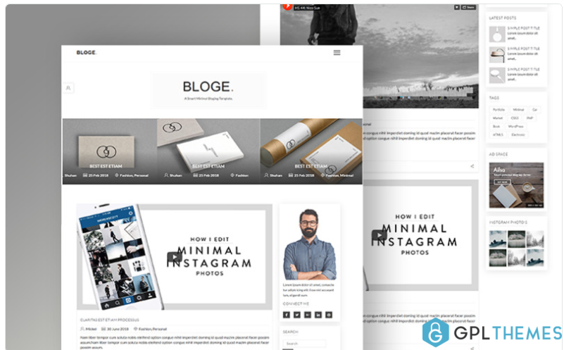 BLOGE Minimal Blogging Website Template