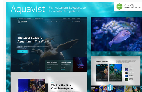 Aquavist – Fish Aquarium Aquascape Elementor Template Kit