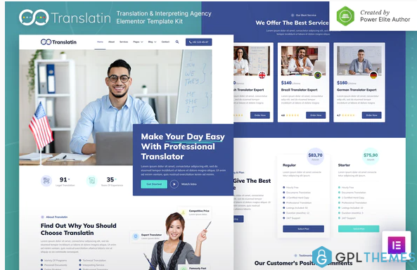 Translatin – Translation Services Interpreting Agency Elementor Template Kit