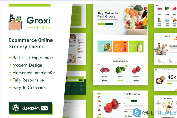 Groxi Grocery Store Elementor Template Kit