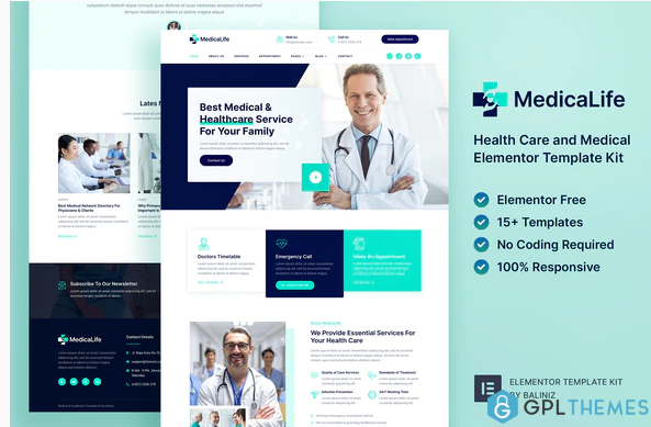 MedicaLife – Health Care Medical Elementor Template Kit