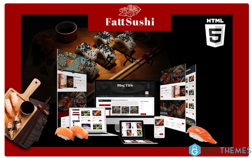 Fattsuhi Japanese Sushi Restaurant HTML5 Website Template