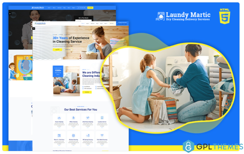 Laundrymatic Laundry and Dry clean HTML5 Website Template