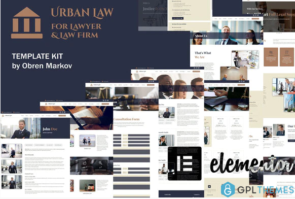 Urban Law Lawyer Law Firm Elementor Template Kit