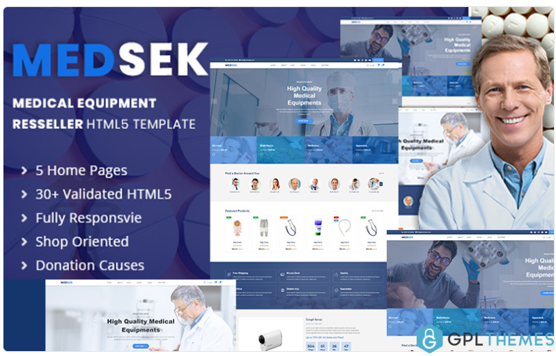 Medsek Medical Equipment Res seller HTML5 Website Template