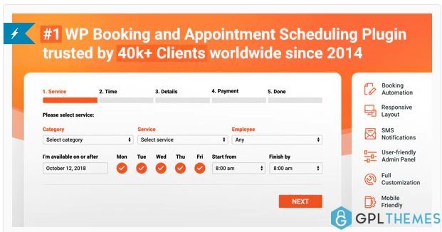 Bookly PRO – Appointment Booking and Scheduling Software System