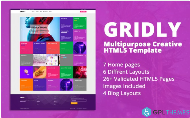 Gridly Multipurpose Creative HTML5 Website Template