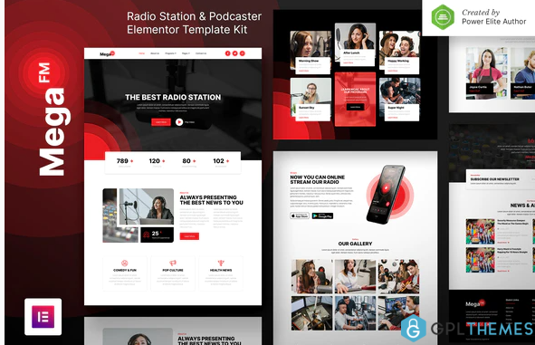 MegaFM – Radio Station Podcaster Elementor Template Kit