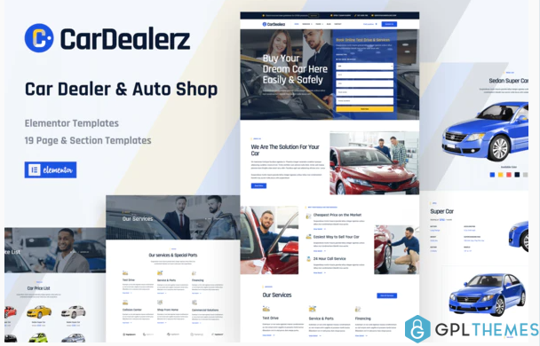 CarDealerz Auto Dealer Auto Shop Website Elementor Template Kit