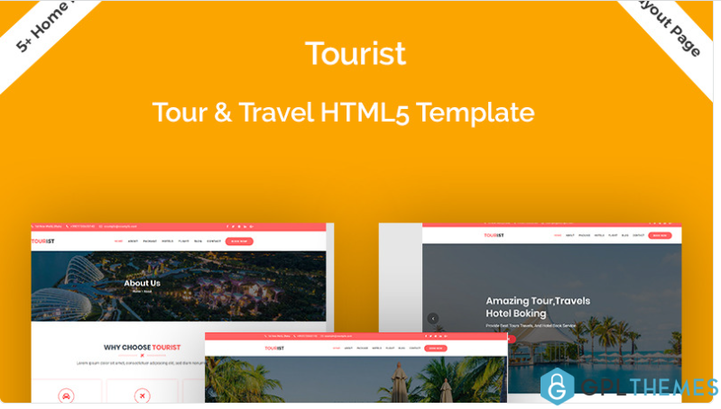 Tourist Trous Travels Hotel Booking Website Template