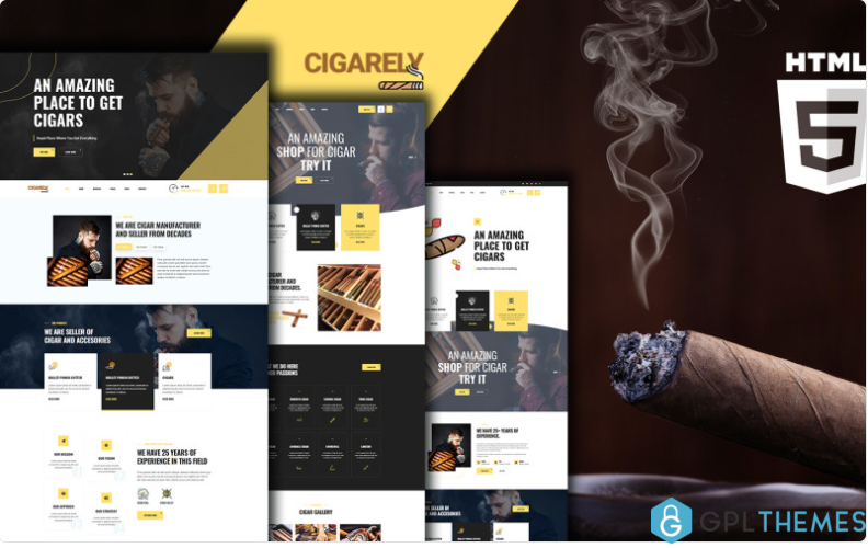 Cigarely Cigar Shop Website Template