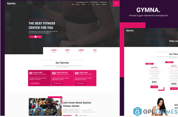 Gymna Fitness Gym Elementor Template Kit
