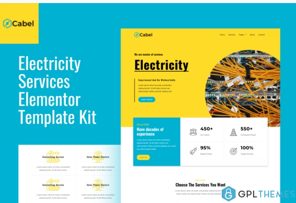 Cabel Electricity Services Elementor Template Kit
