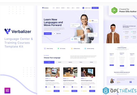 Verbalizer – Language Courses Learning Center Elementor Template Kit