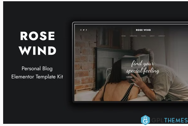 Rose Wind Personal Blog Elementor Template Kit