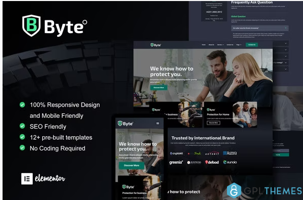 Byte Cyber Security Business Elementor Template Kit