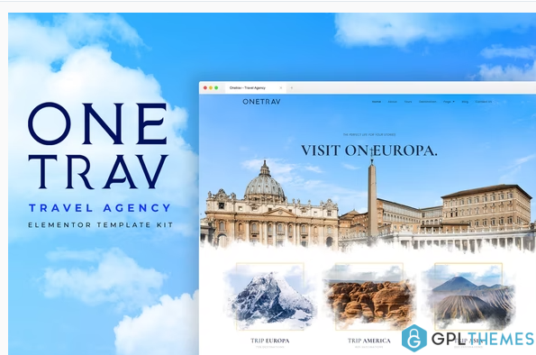 Onetrav Travel Agency Elementor Template Kit