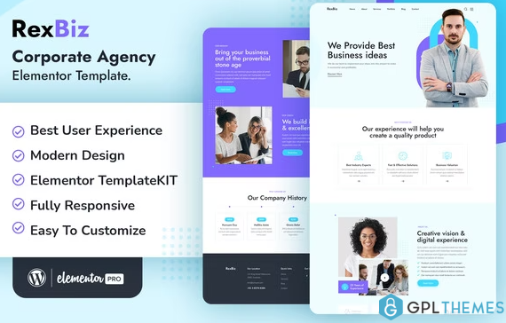 Rexbiz – Corporate Agency Elementor Template Kit