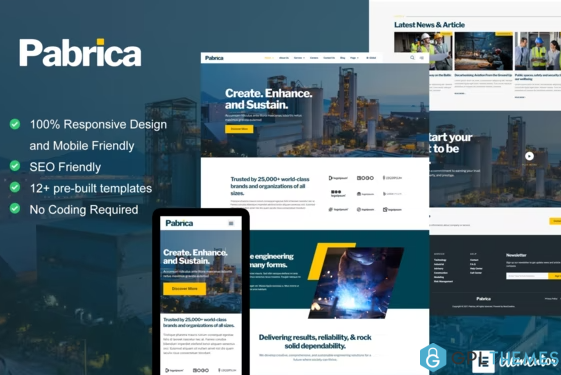 Pabrica Engineering Industrial Service Elementor Template Kit