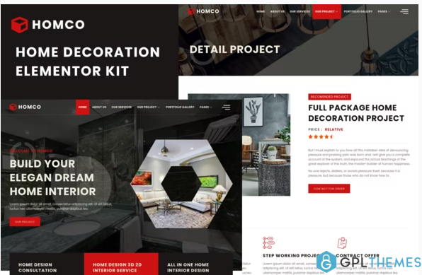 Homco Home Interior Design Services Elementor Template Kit