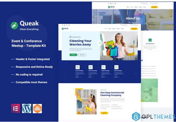 Queak Cleaning Service Elementor Template Kit