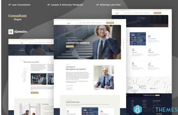 Consultants Lawyer Attorney Elementor Template Kits
