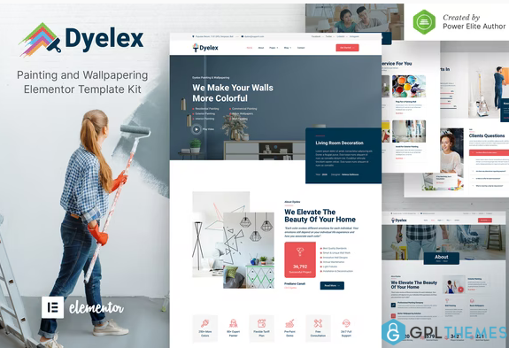 Dyelex – Painting Wallpapering Service Elementor Template Kit