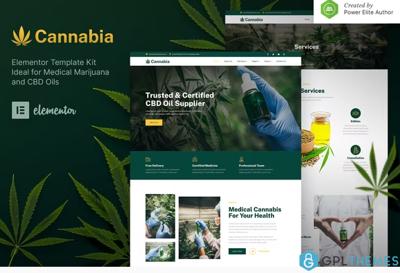 Cannabia – Medical Marijuana CBD Oil Elementor Template Kit