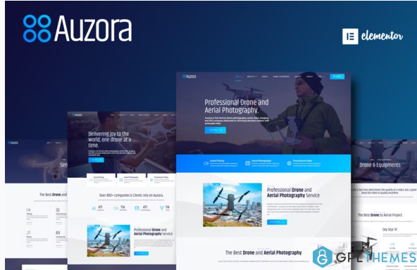 Auzora Drone Aerial Photography Elementor Template Kit