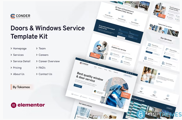 Conder Doors Windows Service Elementor Template Kit